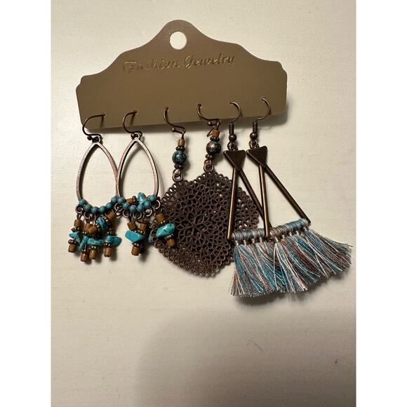 Boho Set of 3 Earrings - Picture 2 of 2